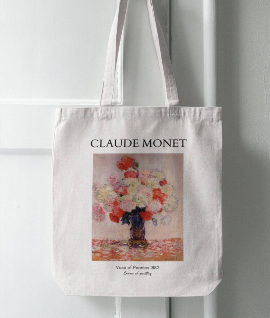 Claude Monet Peonies Tote Bag