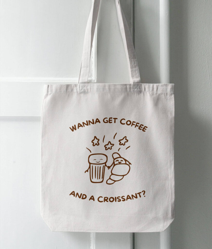 CoffeeCroissantToteBag