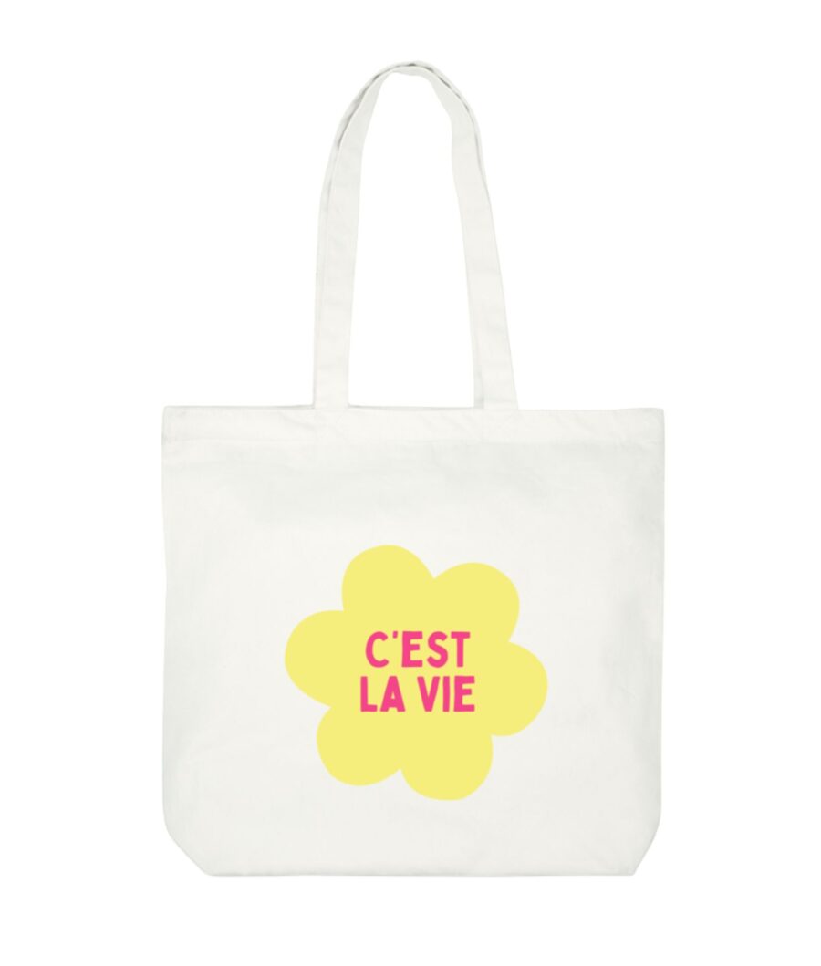 C'est La Vie Large Tote Bag